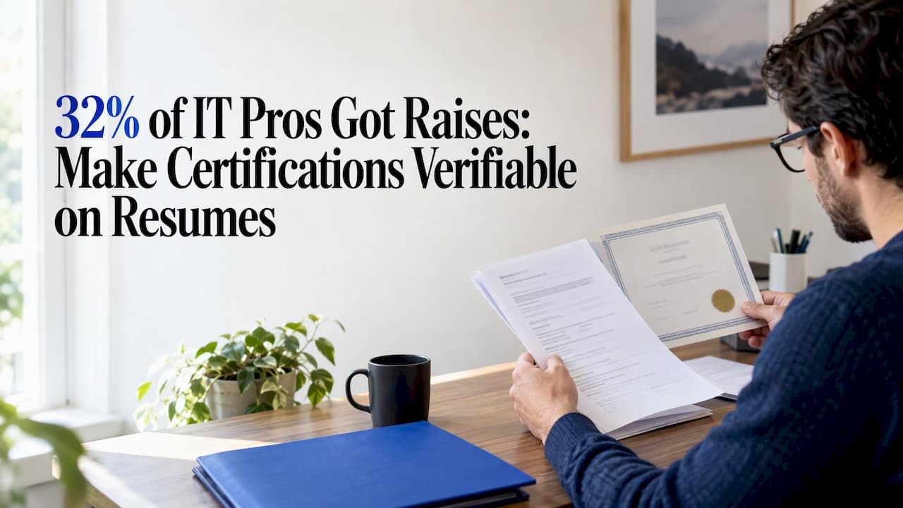 32% of IT Pros Got Raises: Make Certifications Verifiable on Resumes